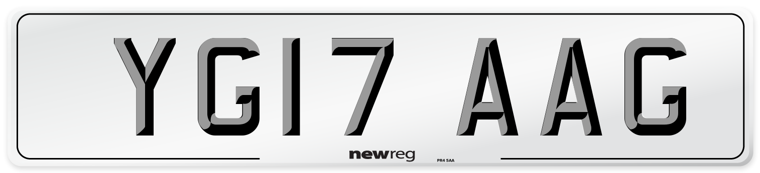 YG17 AAG Number Plate from New Reg